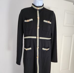 Midi gold trim designer inspired dress..size L